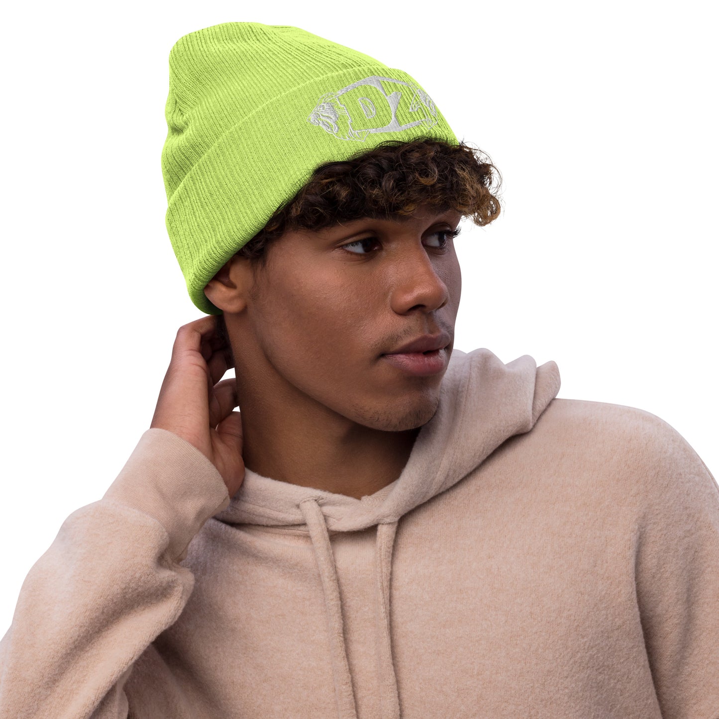 DZE Logo Ribbed knit beanie