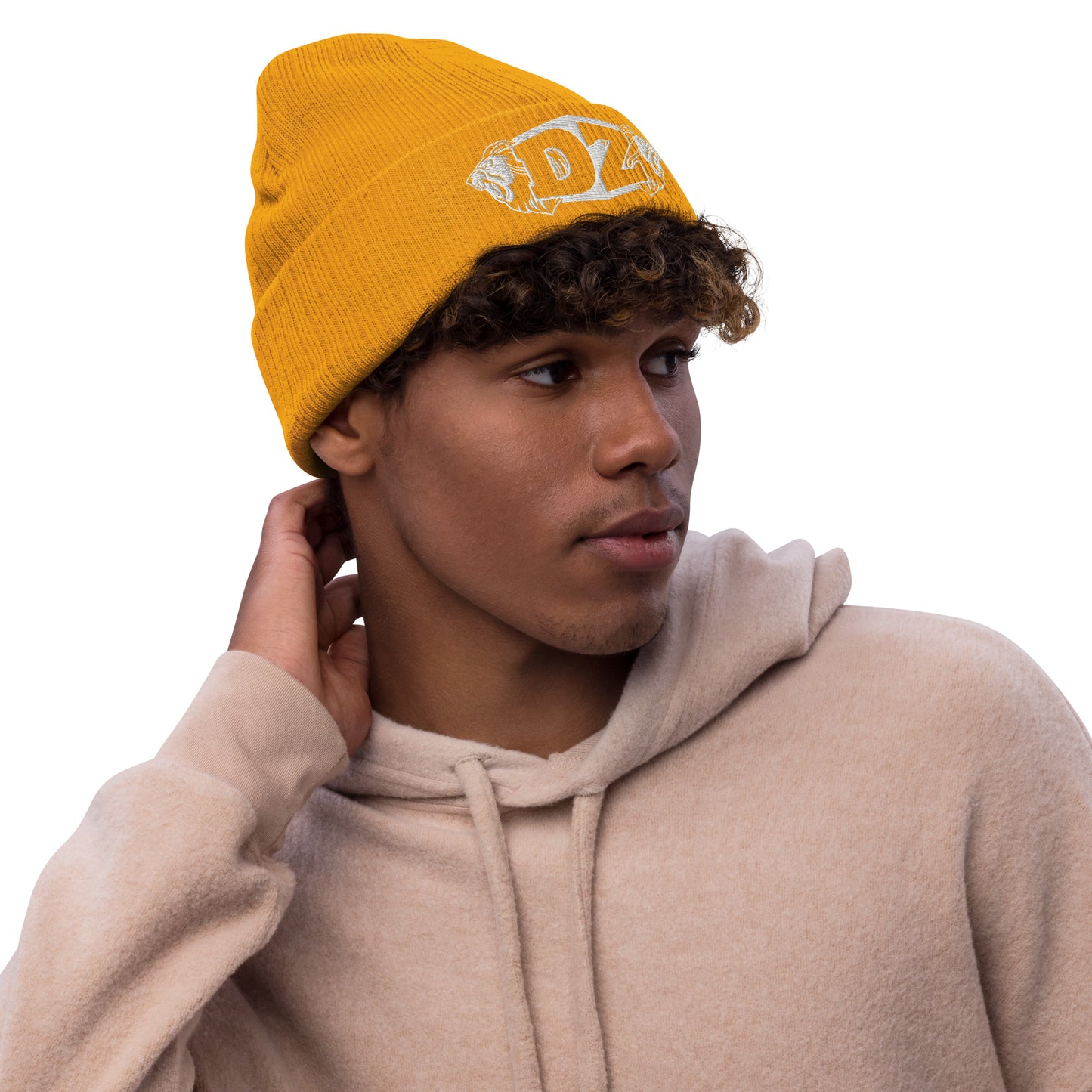 DZE Logo Ribbed knit beanie