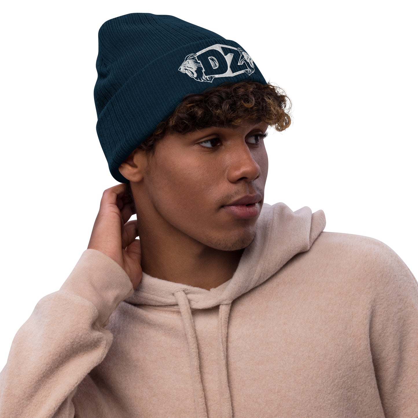 DZE Logo Ribbed knit beanie