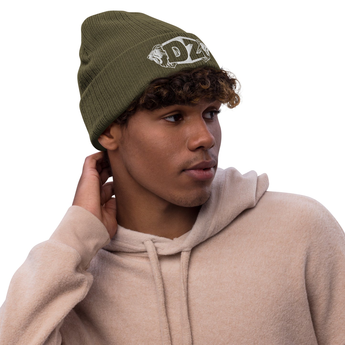 DZE Logo Ribbed knit beanie